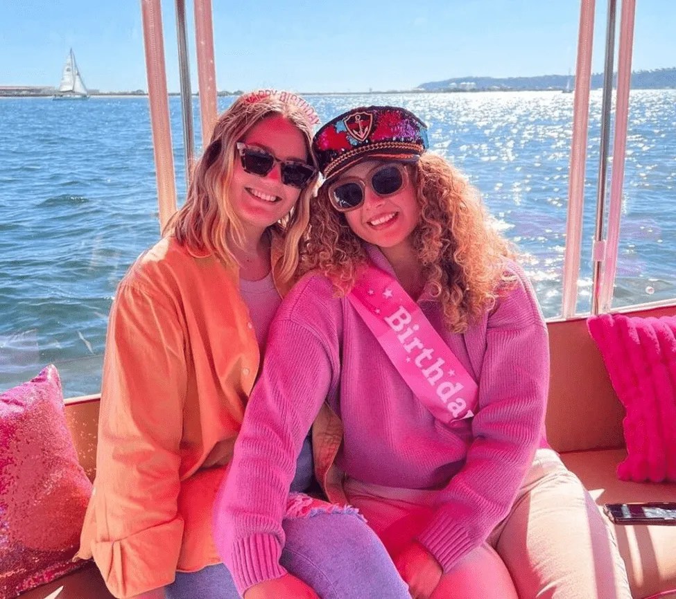 Pink boat Eco Boat Rentals