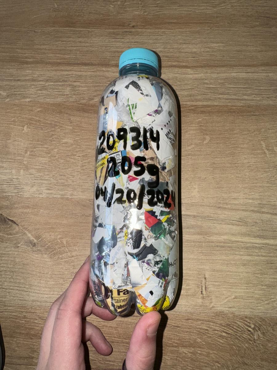 Ecobrick 209314 205g of plastic sequestered by ben fiorese in