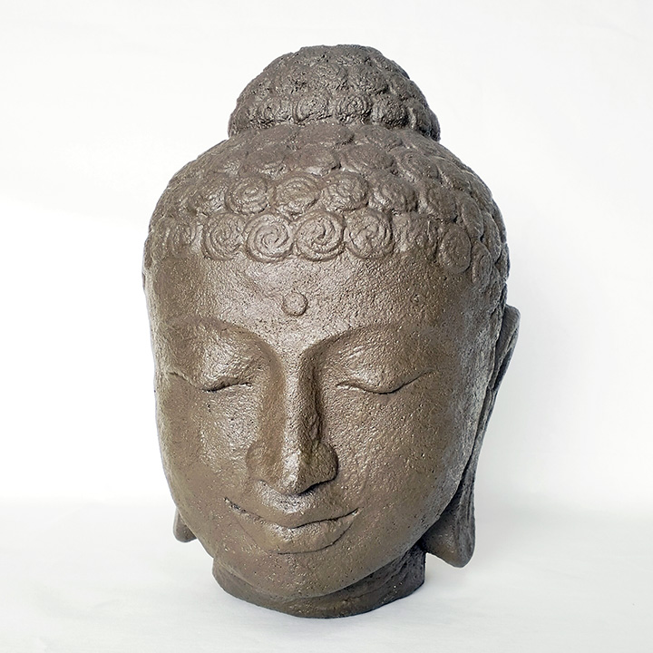 Buddha head sculpture brown large ecodeco design