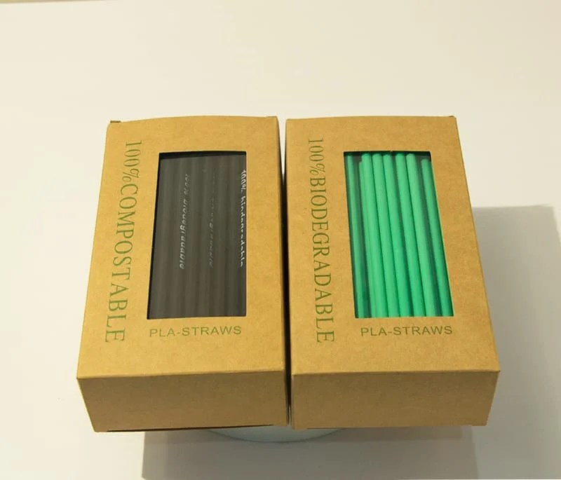 Custom Boxes Packed Biodegradable Straws Sustainable Food Packaging