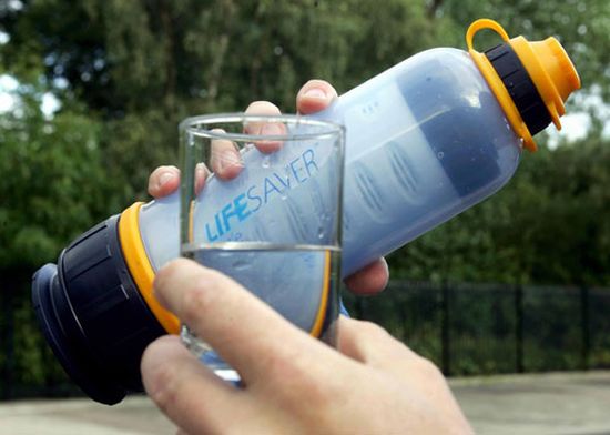 Lifesaver water bottle Quenching man's thirst for clean water Ecofriend