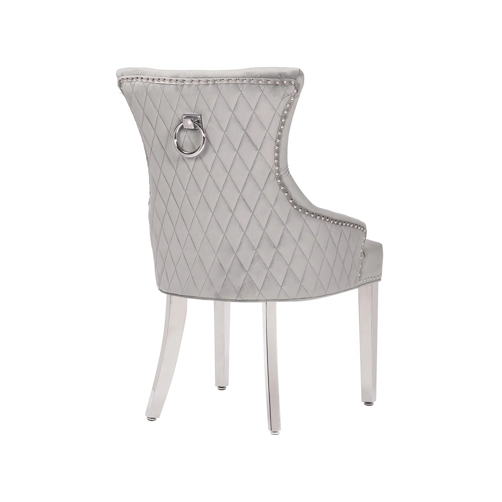 Light Grey Velvet Dining Chair Eco Furniture