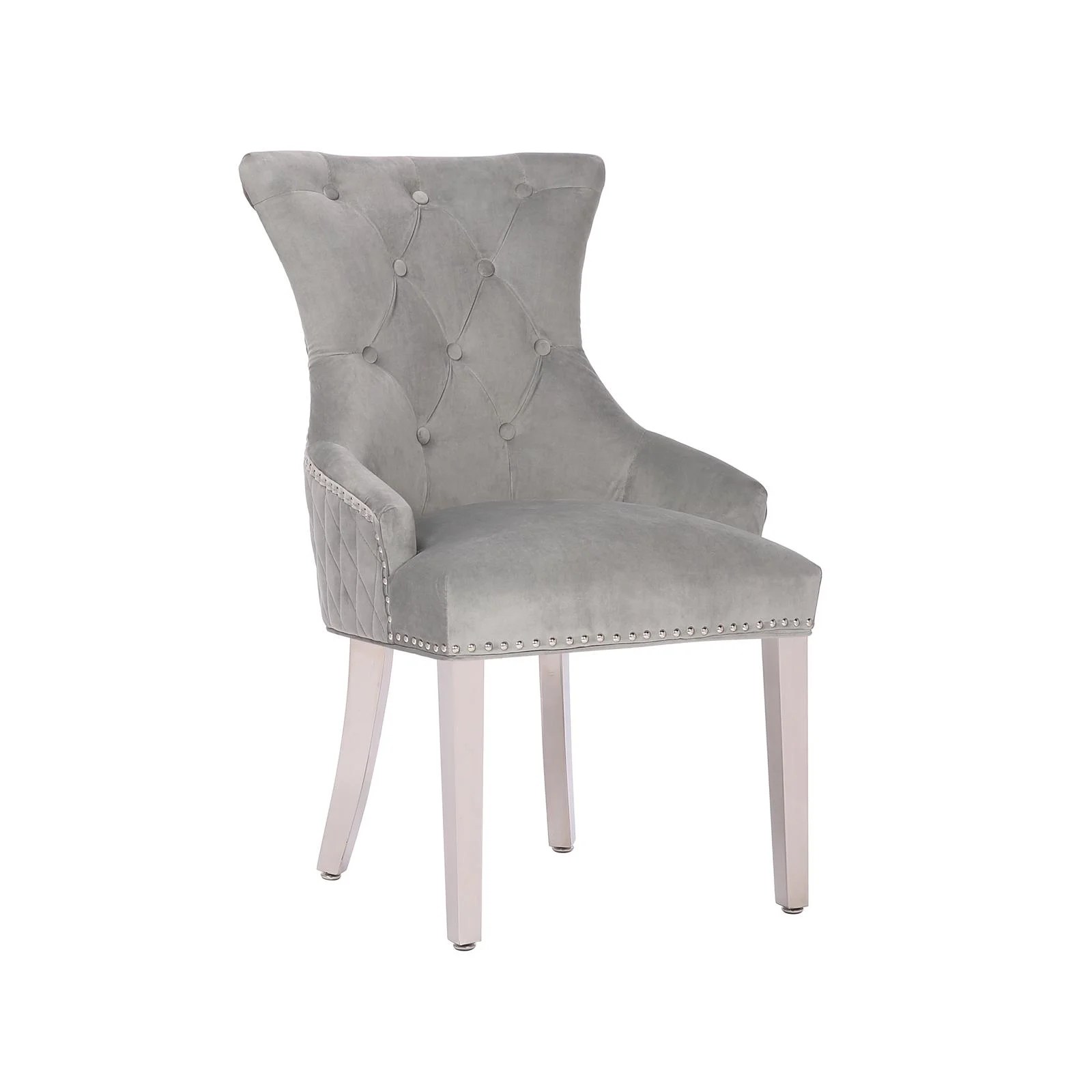 Light Grey Velvet Dining Chair Eco Furniture