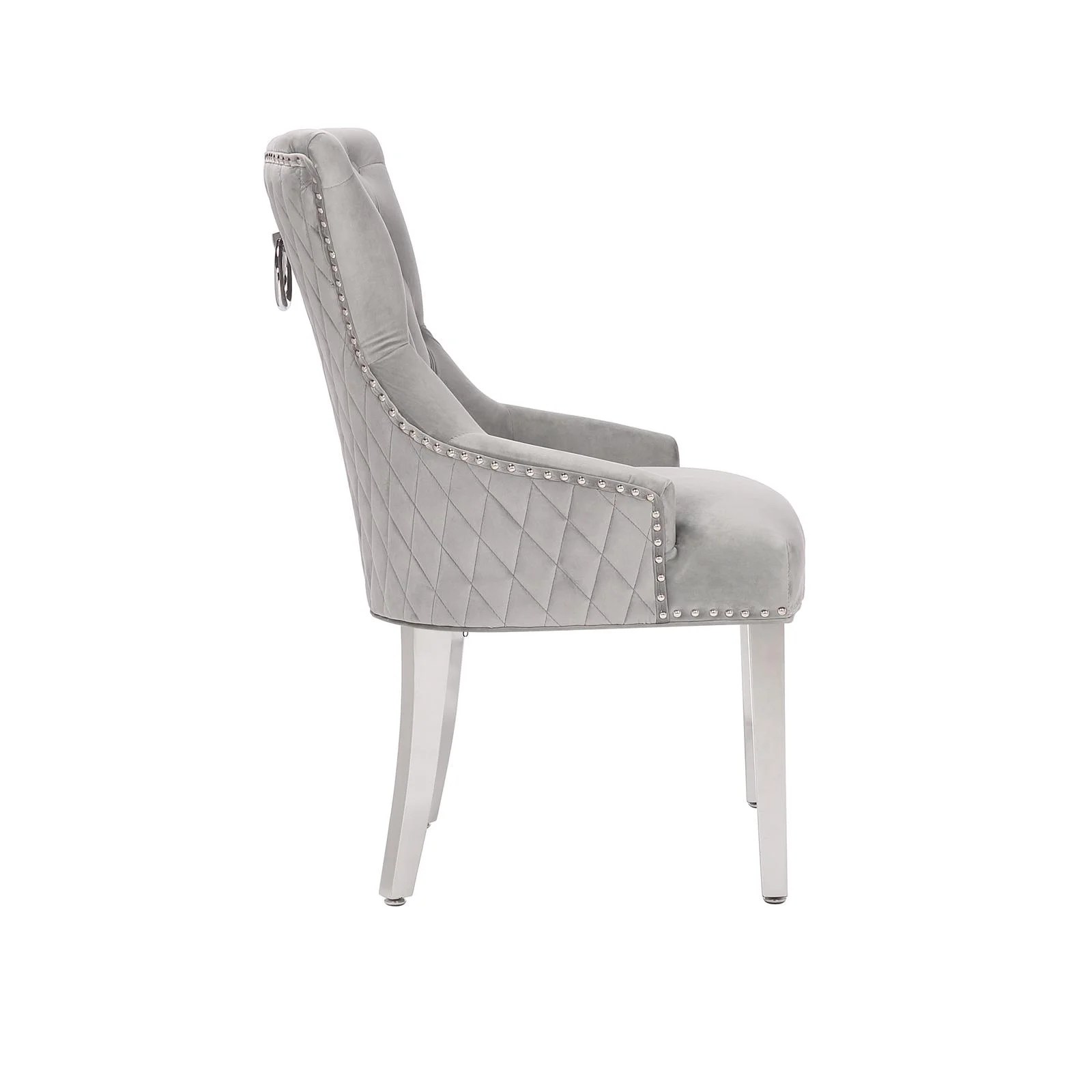 Light Grey Velvet Dining Chair Eco Furniture