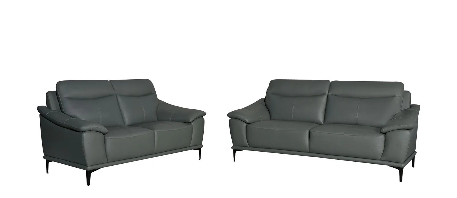 3+2 Grey Leather Sofa Set Eco Furniture