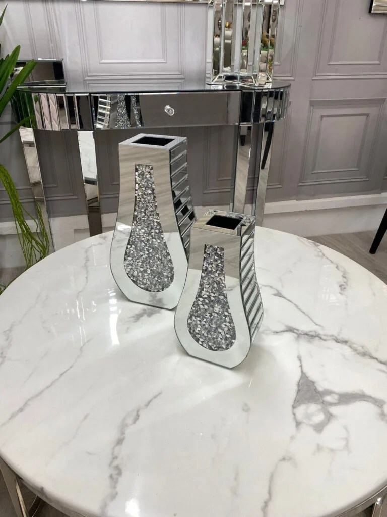 38cm Crushed Glass Vase Box of 4 Eco Furniture