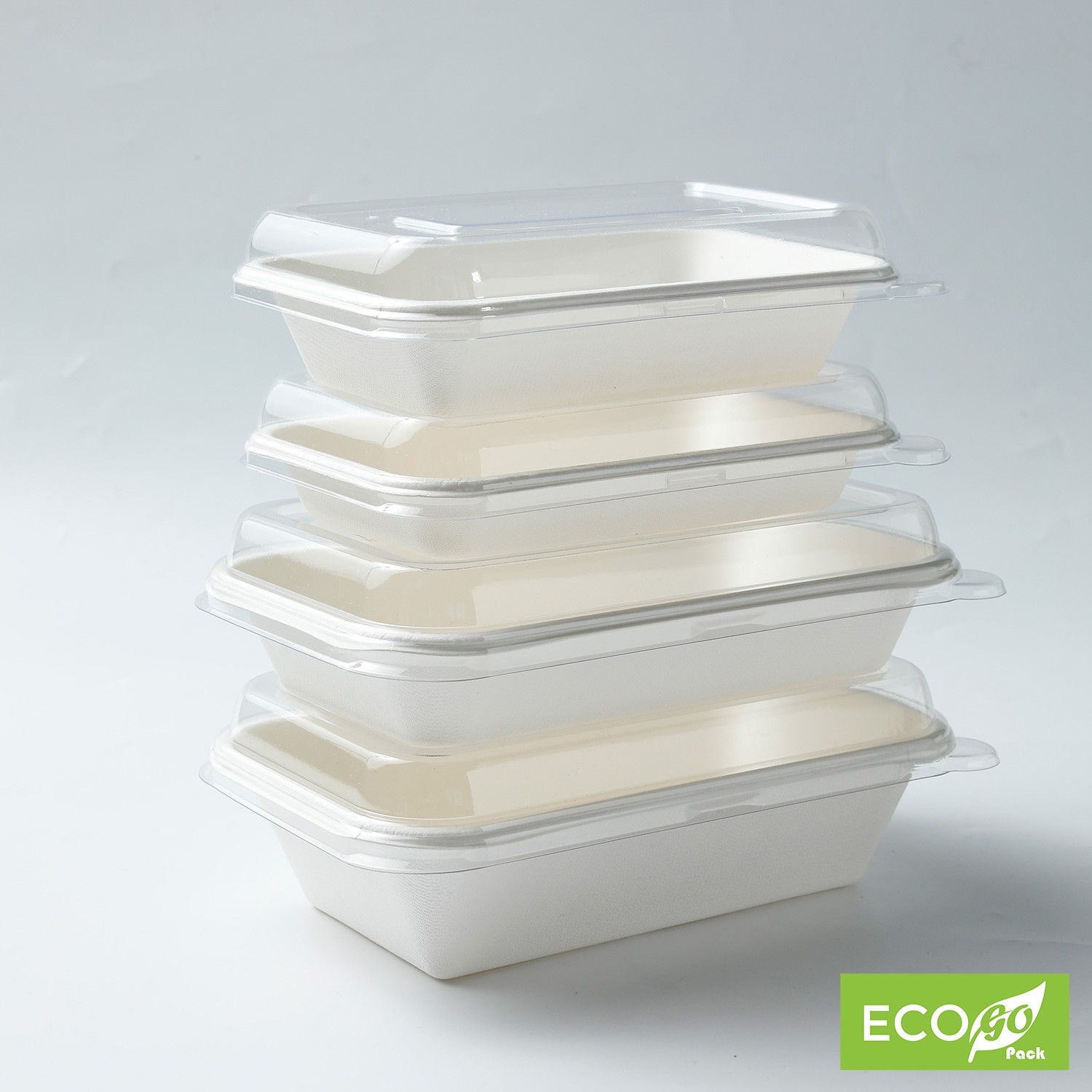 Sugarcane Container With PET Dome Lids Ecogo pack