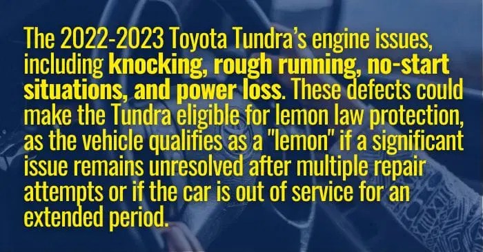 2024 Toyota Tundra Engine Lawsuit: Do You Have a Claim? - The Lemon Law
