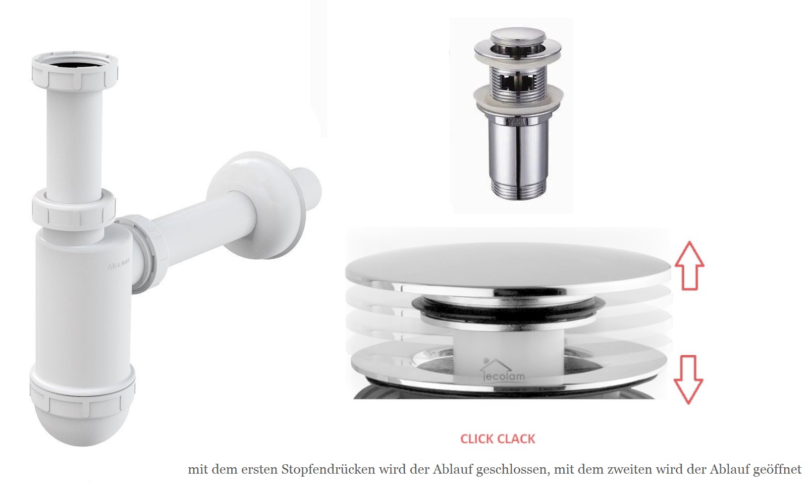 Badmöbel Waschbecken + Unterschrank 50 cm Sati OPTIONAL CLICK CLACK