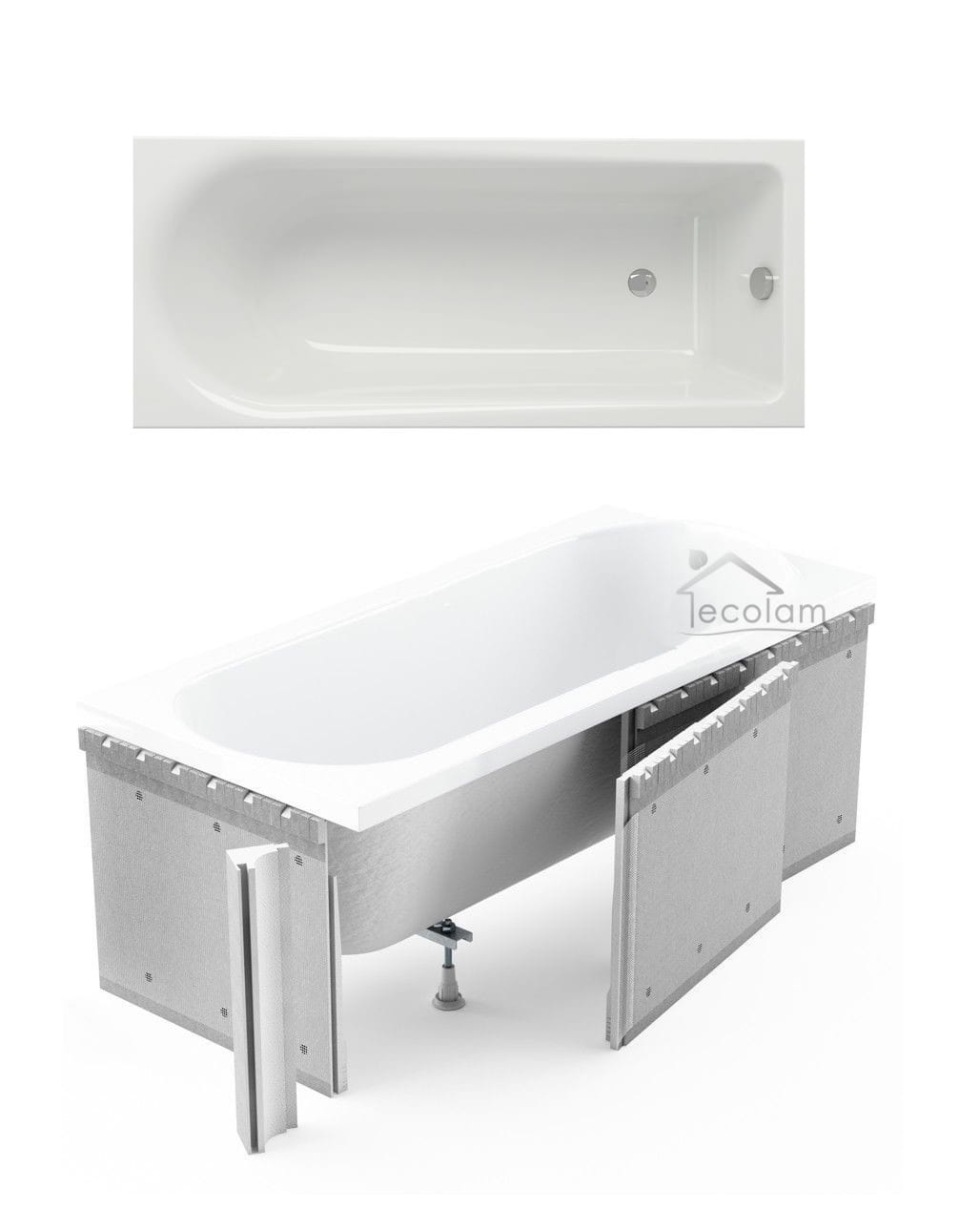Badewanne Rechteck FLAVIA 170x70 cm ECOLAM
