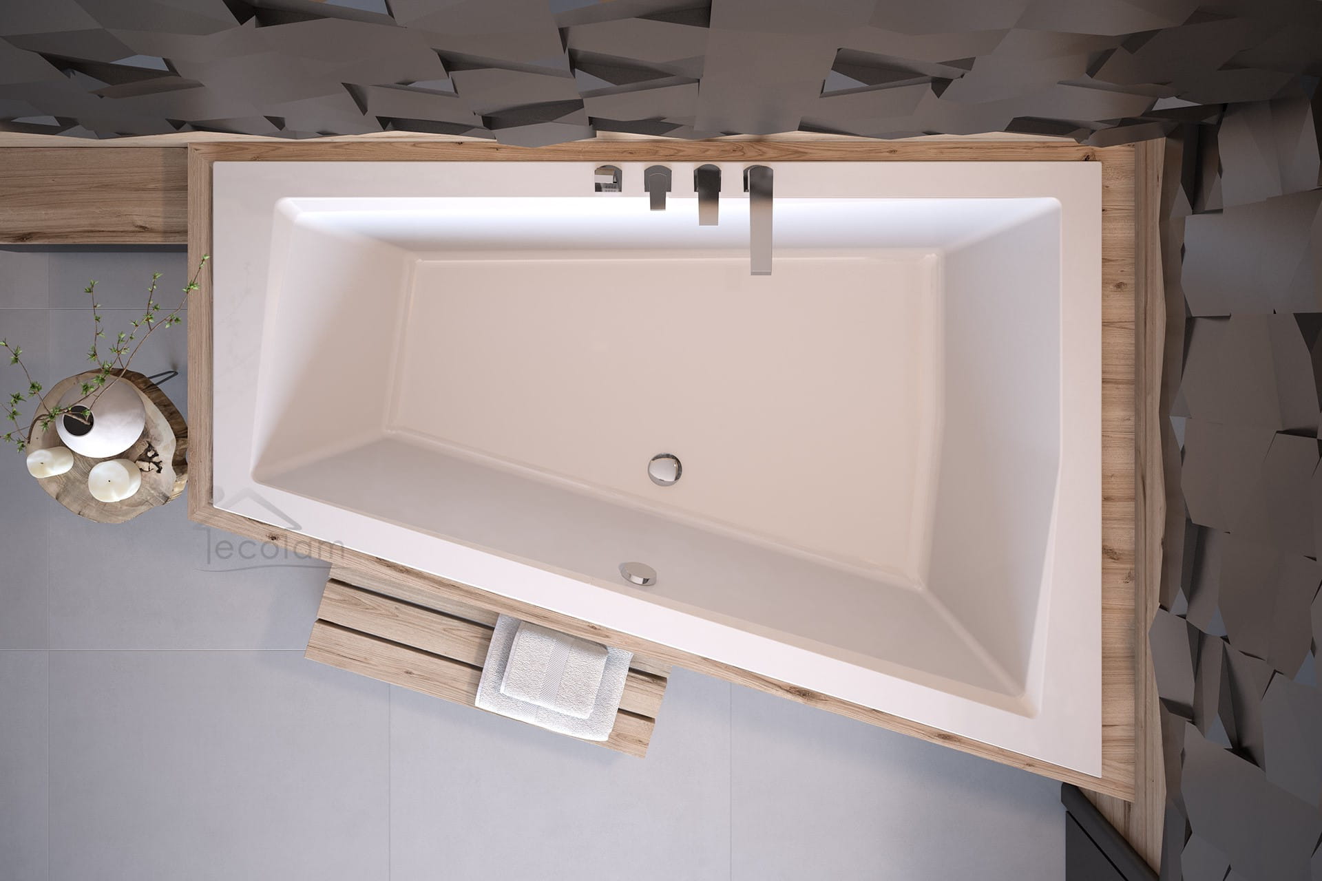 Badewanne Eckbadewanne Intima Duo Slim 180 x 125 cm rechts optional