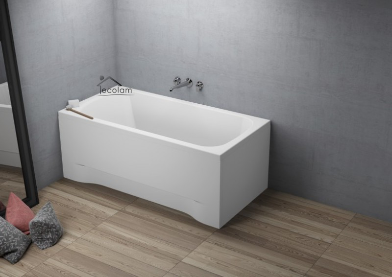 Badewanne Rechteck Classic 150 x 70 cm Ablage Badewannenbrett Bambus ECOLAM