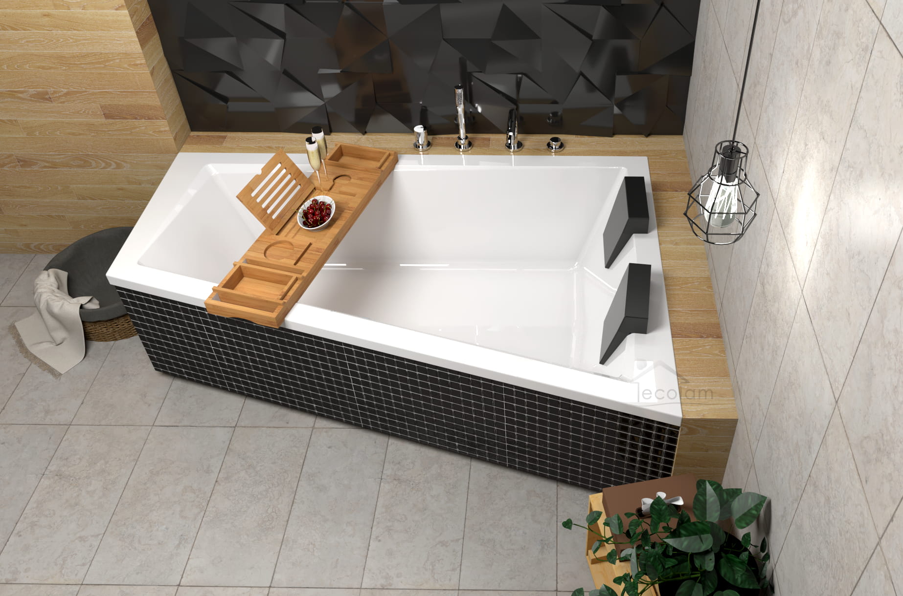 raumsparende Badewanne Trapezwanne Eckwanne 150x85 160x90 Schürze