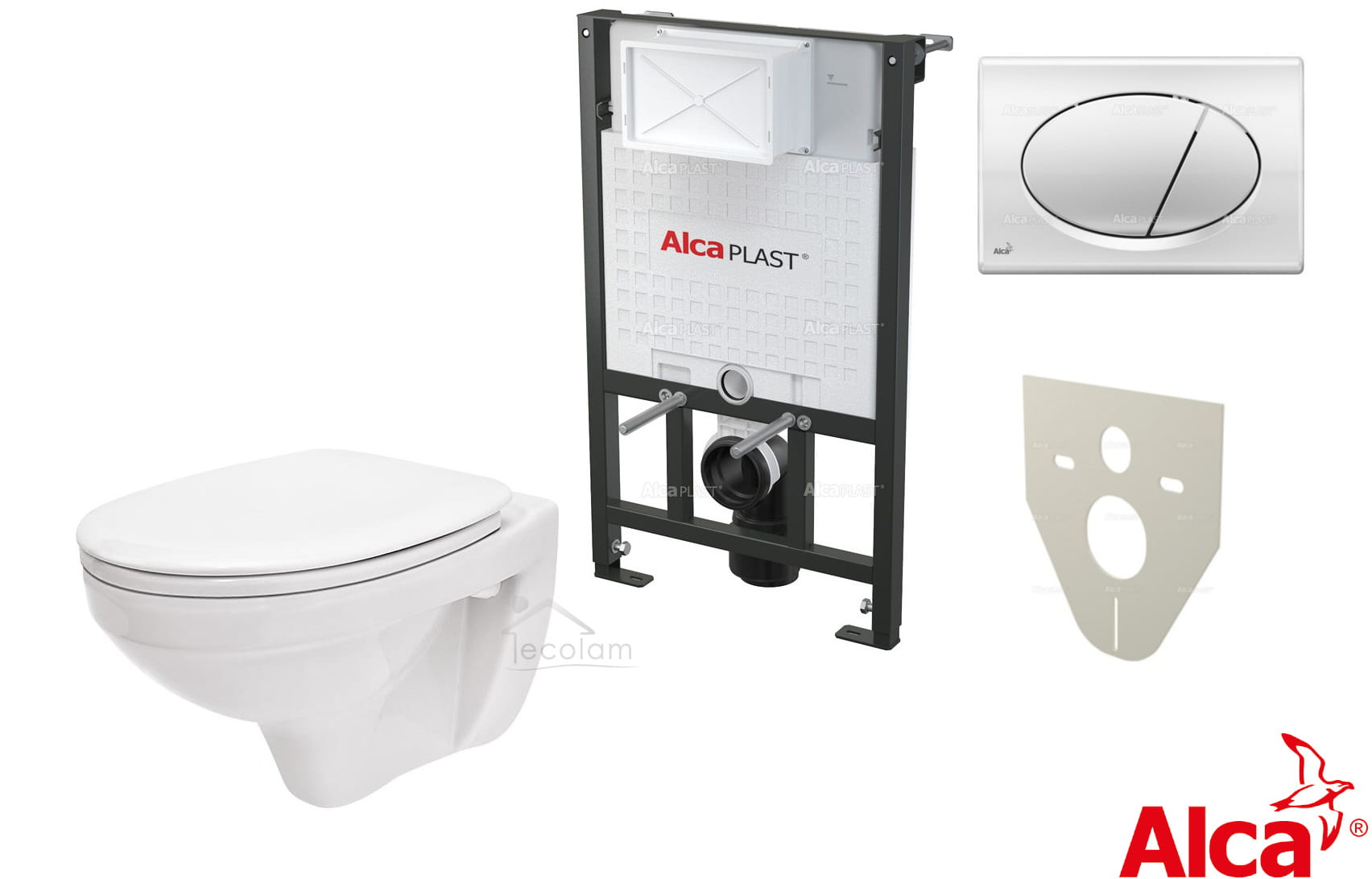 Set Hänge Toilette Wc + Vorwandelement Spülkasten Unterputzspülkasten Alcaplast 85 / 100 / 120 Cm Mito Alca Ecolam