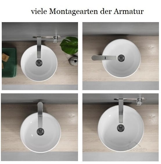 Aufsatzwaschbecken Moduo 35 cm Waschschale weiß rund