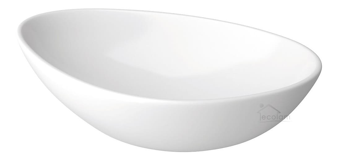 Aufsatzwaschbecken Moduo 55 cm Waschschale weiß oval Keramik ECOLAM