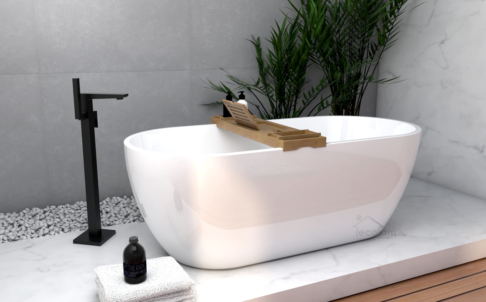 Freistehende Standbadewanne Badewanne Acryl 170 x 77 cm Ab und