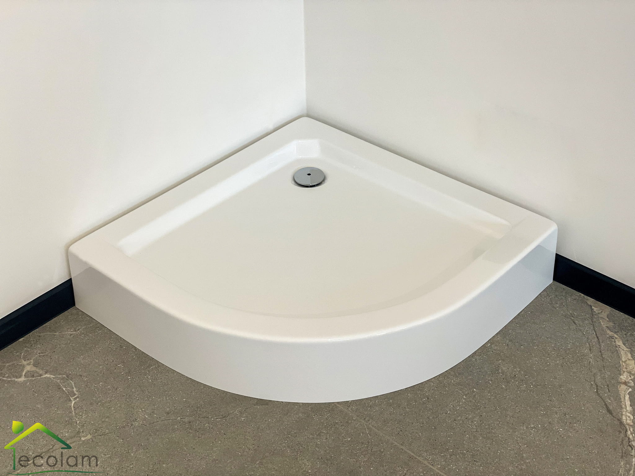 Duschwanne Duschtasse Brausewanne Viertelkreis 70x70 x 16 cm R55 Alex