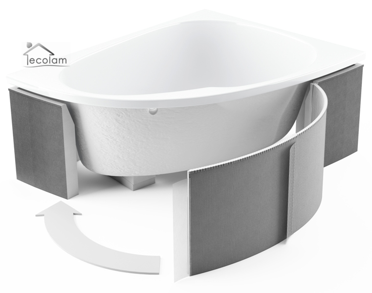 Badewanne Eckwanne Wivea 135 x 135 cm ECOLAM