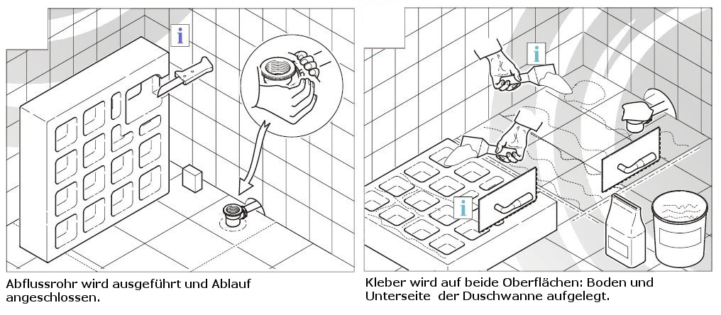 Duschwanne Rechteck 70 x 80 x 14 cm Competia asymmetrisch ECOLAM