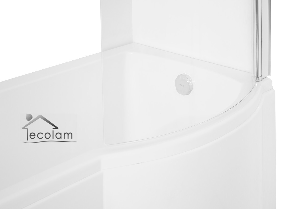 Badewanne Eckwanne Inspiro 150x70 cm Glasabtrennug links ECOLAM