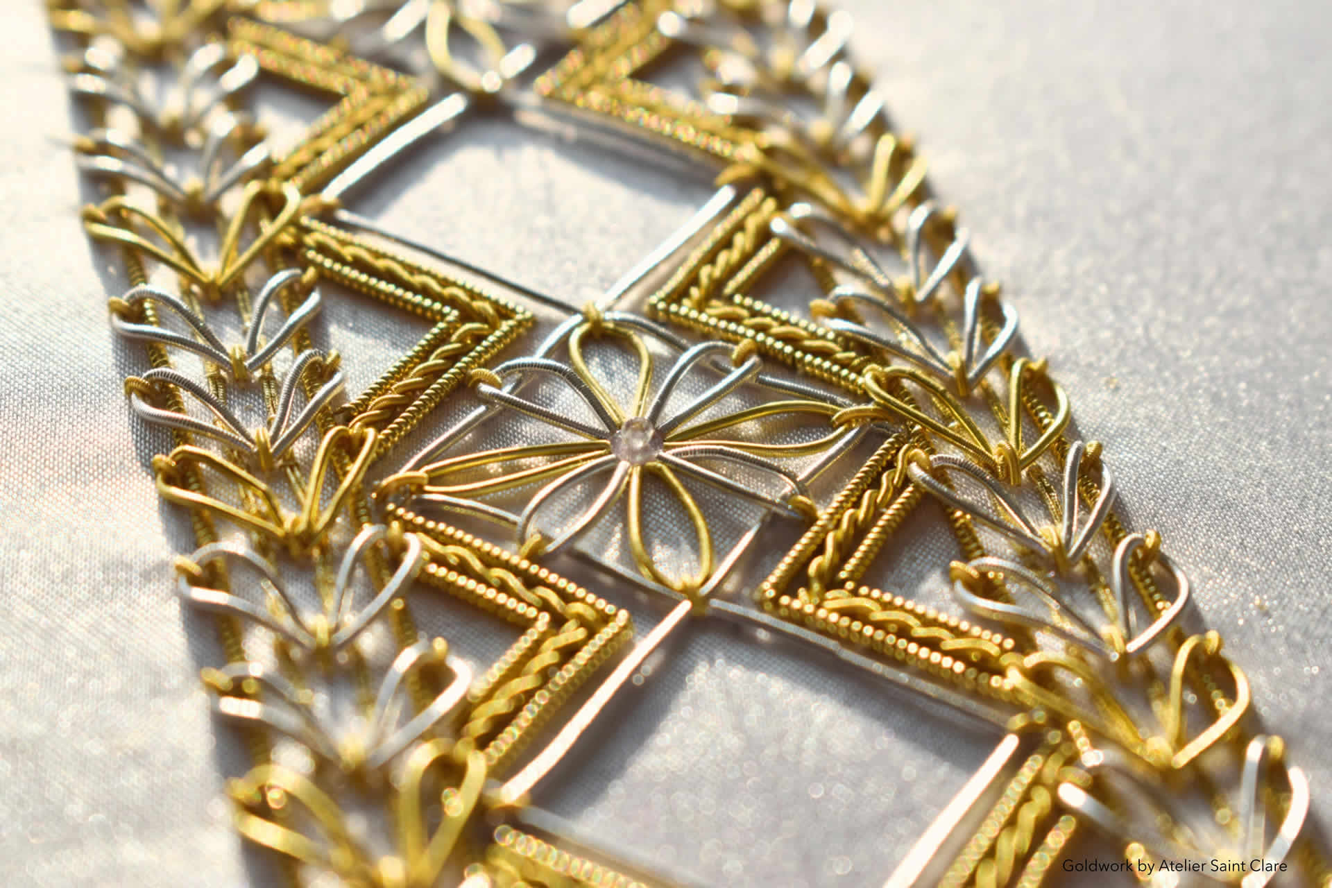 Goldwork Class Ecole Saint Clare Embroidery classes Manchester