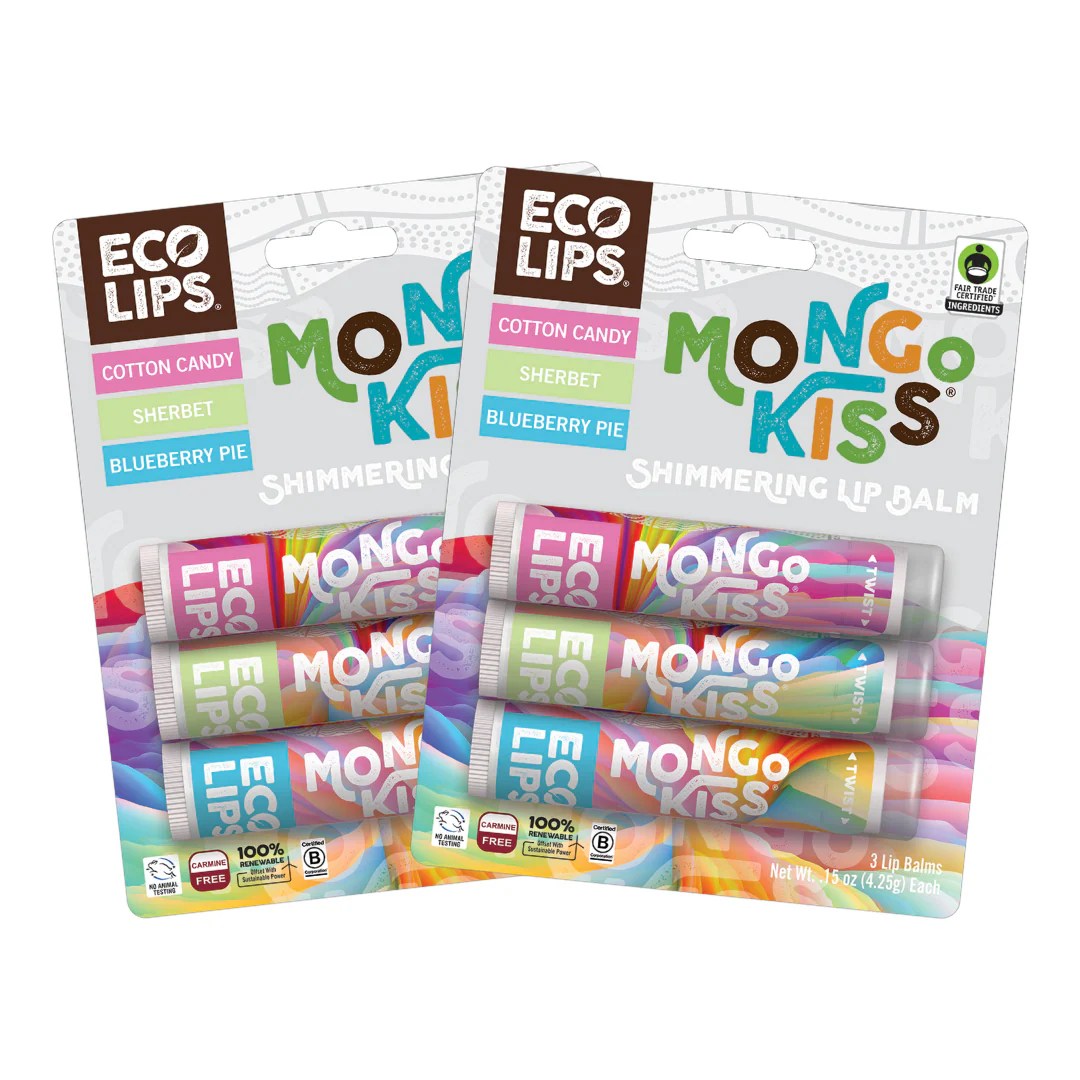 Mongo Kiss® Shimmering Lip Balm, 6 Pack Variety Eco Lips Store