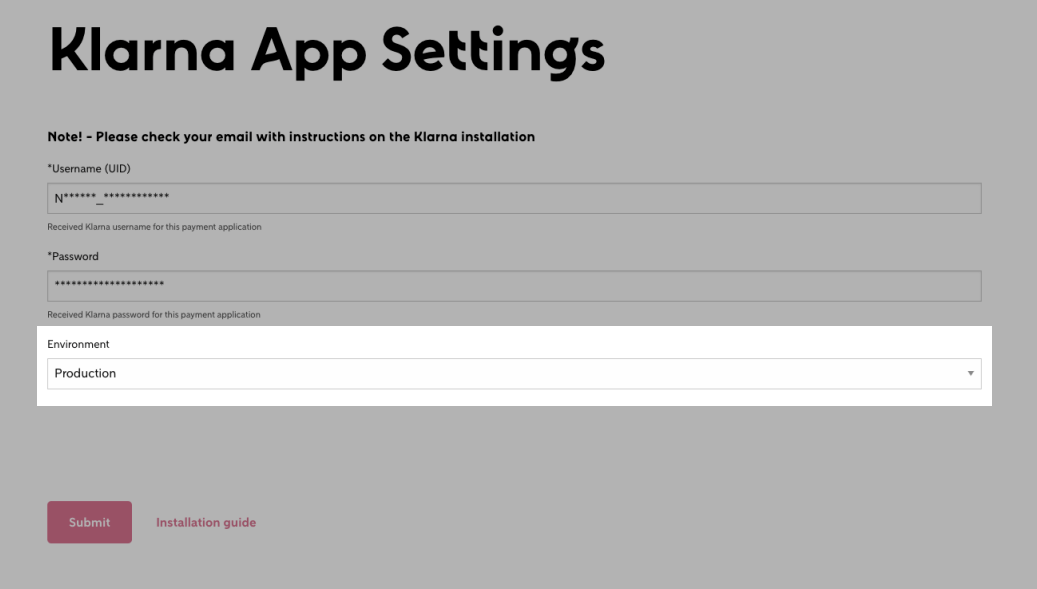 Managing the Klarna app Lightspeed (CSeries)