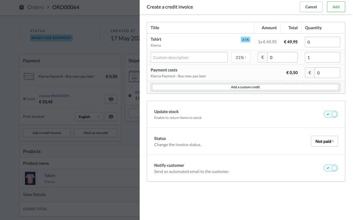 Managing the Klarna app Lightspeed (CSeries)