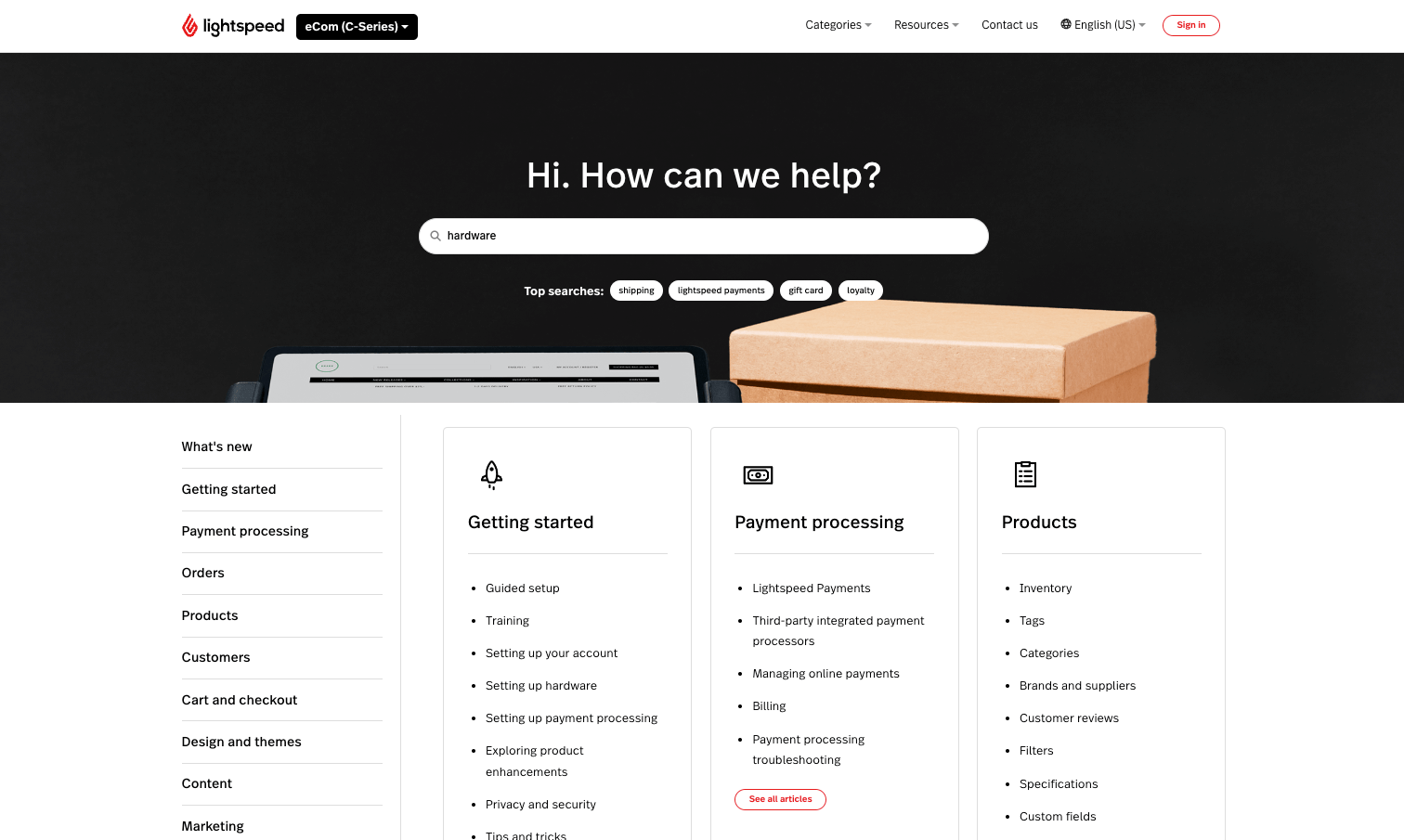 Contacting Lightspeed Support Lightspeed (CSeries)