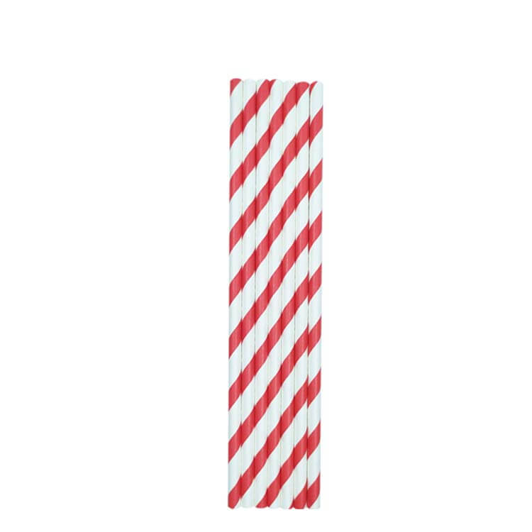 10'' Red Striped Jumbo Paper Straws Eco March