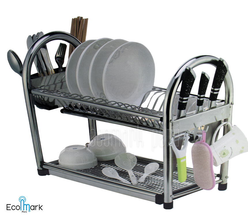 Escurridor De Platos Acero Inoxidable Valeska - Ecomarkperu