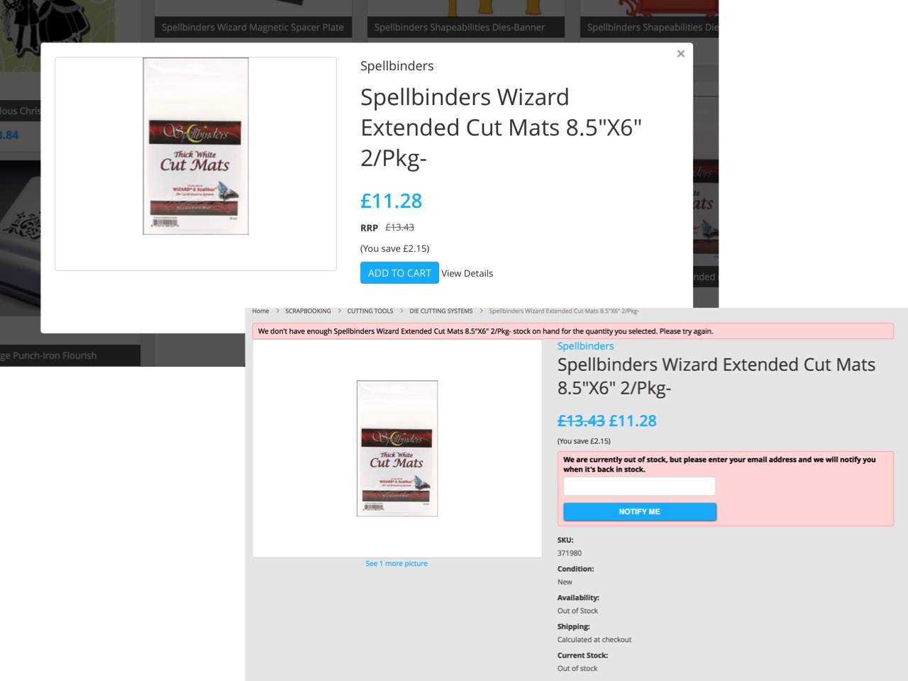 Back In Stock Notifications for >