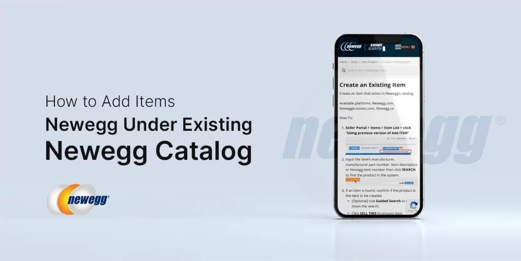 How to Add Items on Newegg Under Existing Newegg Catalog