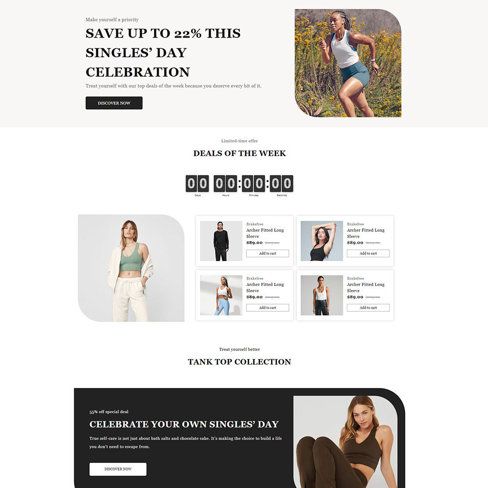 Tank Top Clothing Shopify template built by Tapita