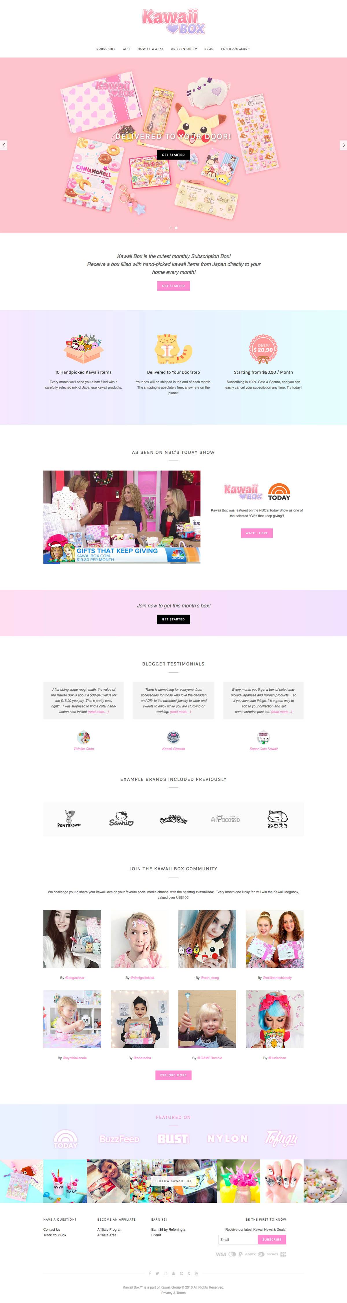 Kawaii Box site Design Gallery & Tech Inspiration