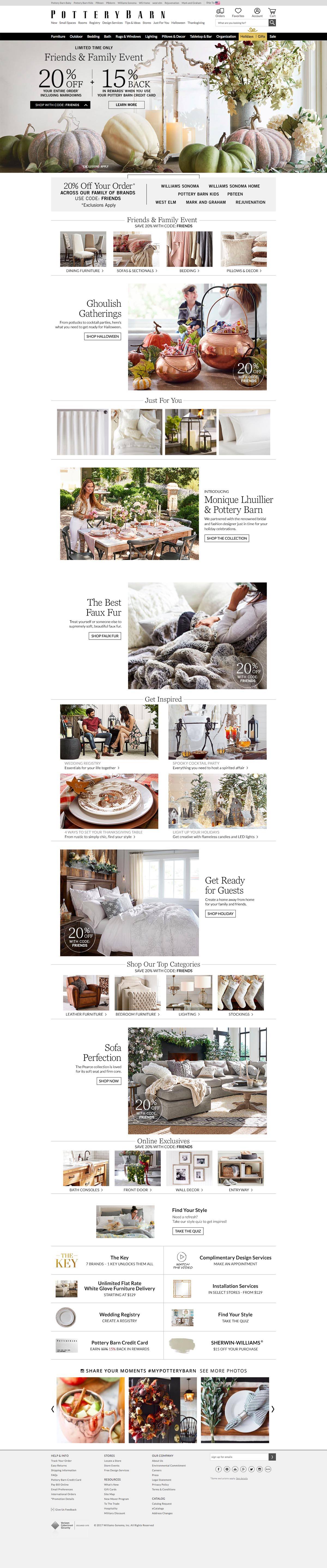 Pottery Barn site Design Gallery & Tech Inspiration