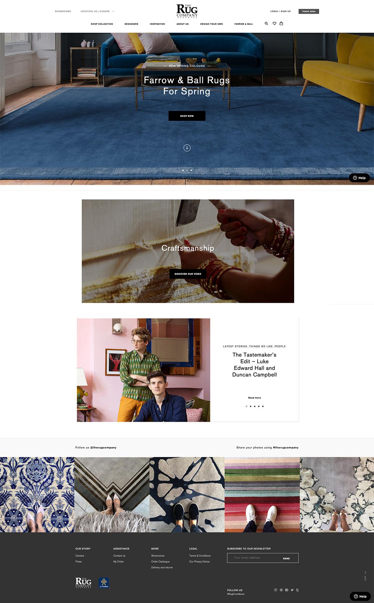 The Rug Company site Design Gallery & Tech Inspiration
