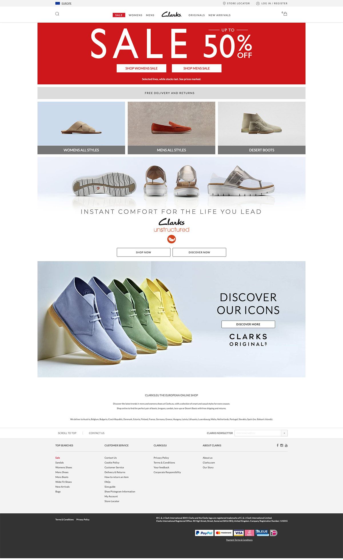 Clarks site Design Gallery & Tech Inspiration