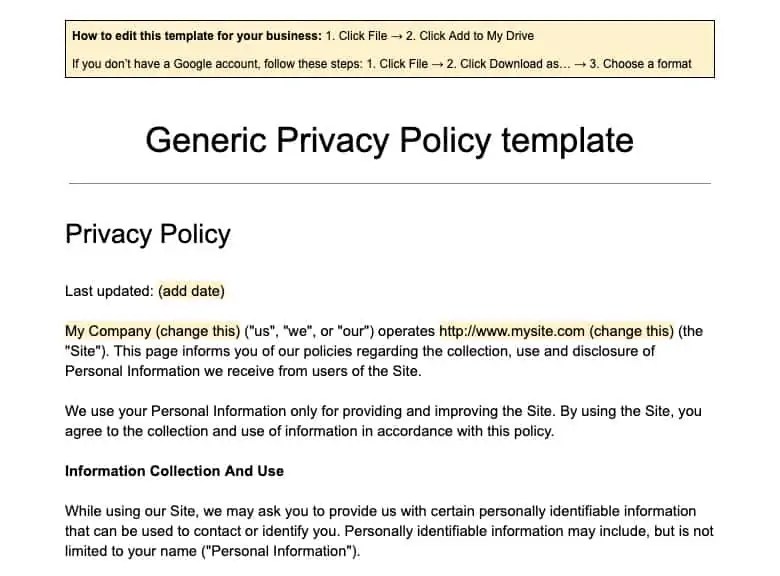 Generate Privacy Policy Why you need an Privacy