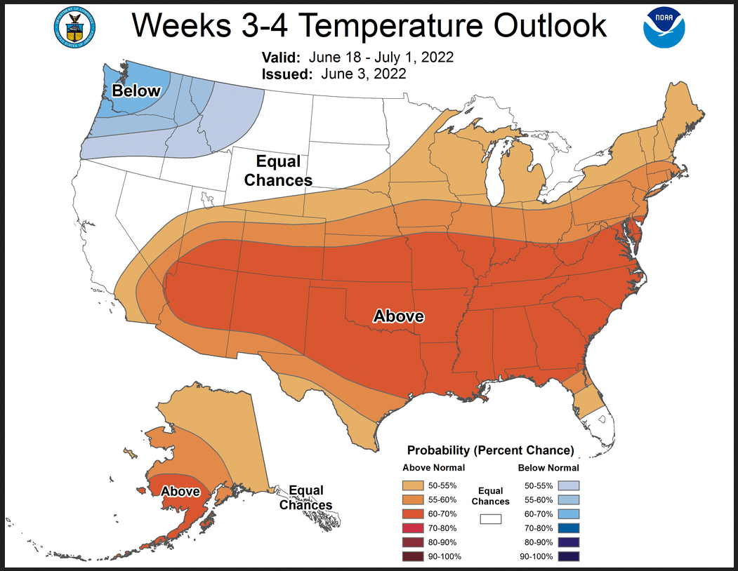 NOAA Updates their Week 34 Outlook on June 3, 2022 Easterly Wave and Monsoon Onset Likely
