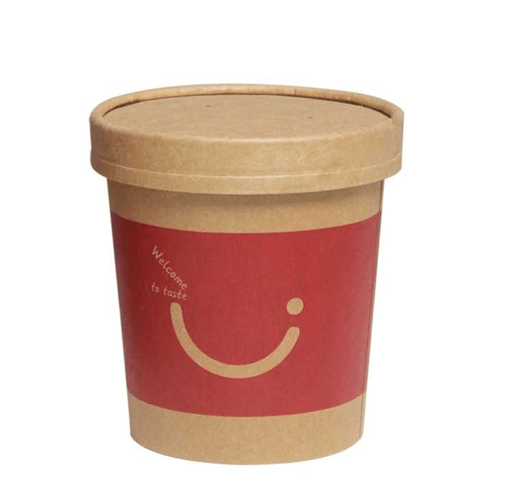 12oz Custom Printed Kraft Paper Soup Cup Paper Food Packaging Factory