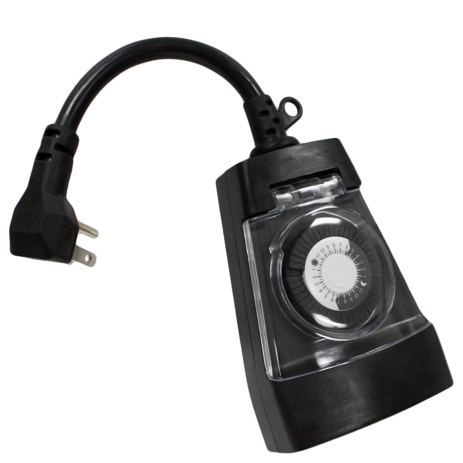 Outdoor Plugin Timer Switch with Two Outlet Weatherproof Count down