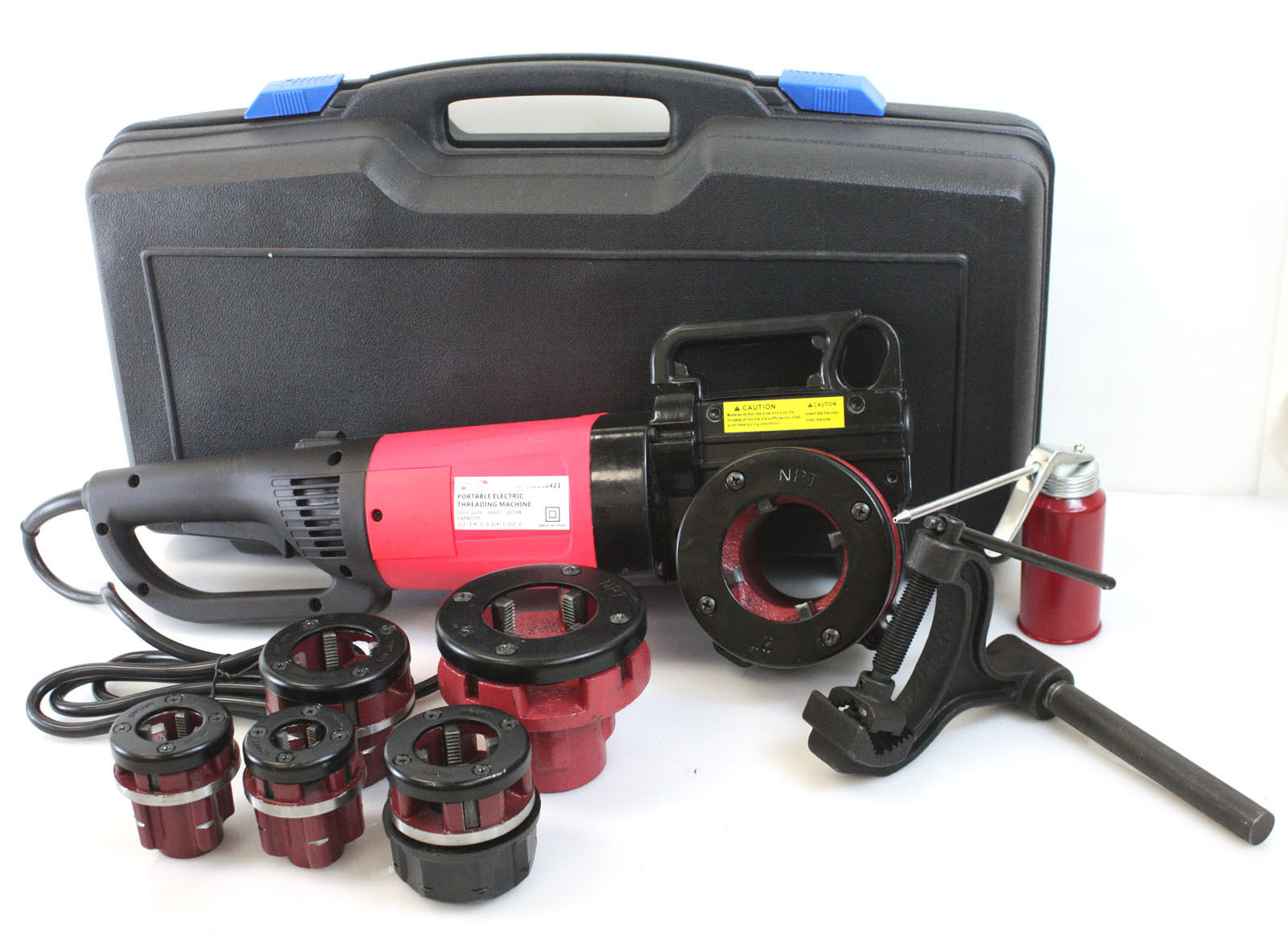 2000W Portable Electric Pipe Threader With 6 Dies Threading Machine 1/2