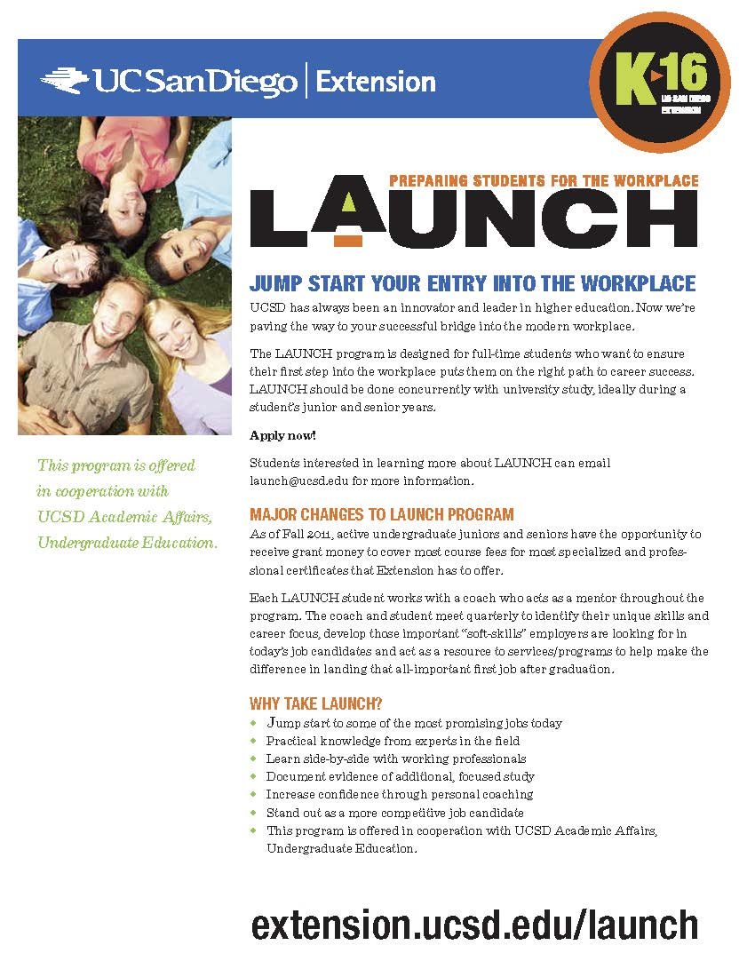 UCSD Extension’s LAUNCH program coaching undergraduates into the
