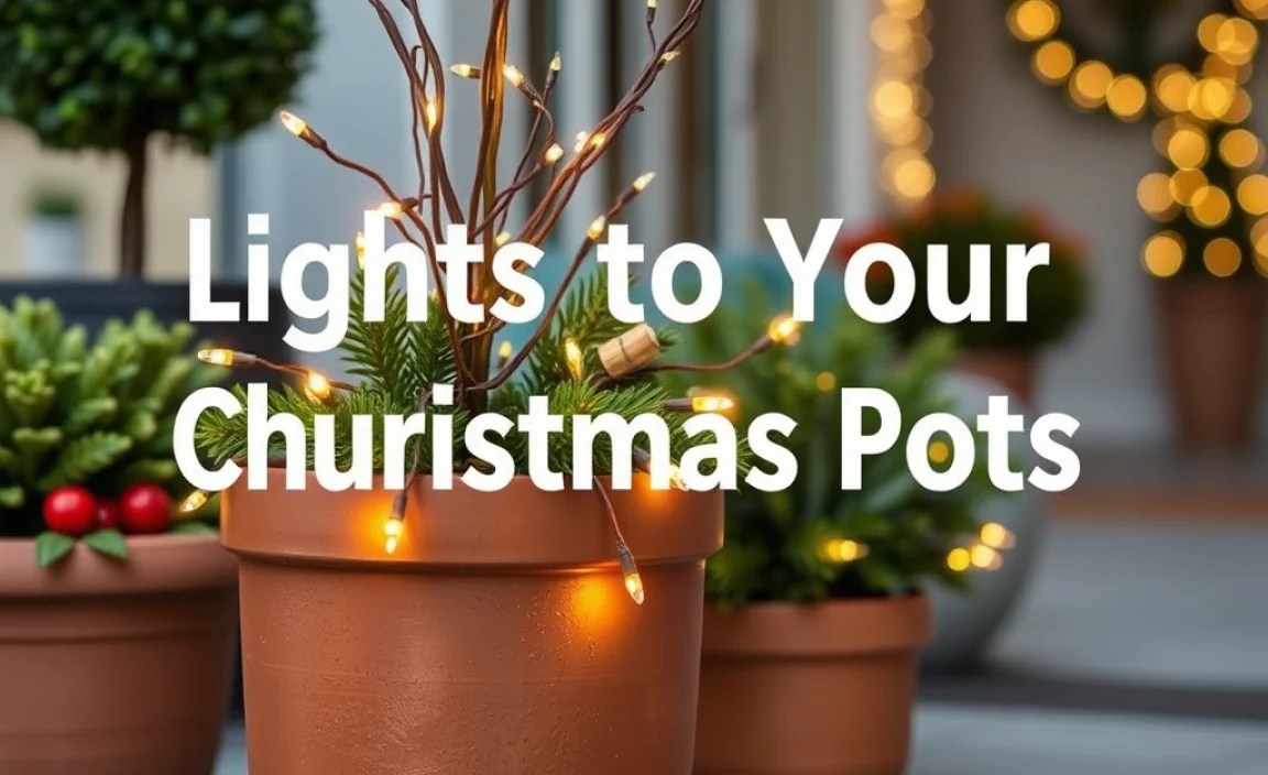 Adding Lights to Your Christmas Pots