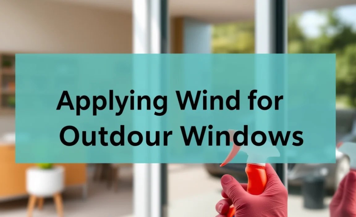 Applying Windex for Outdoor Windows