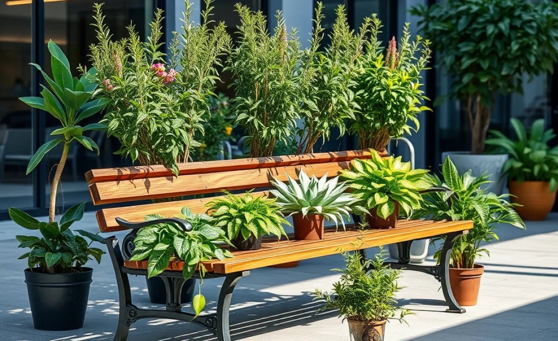 bench plants outdoor