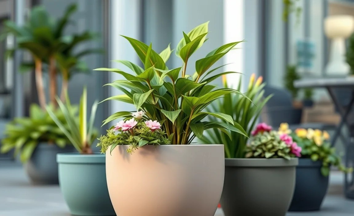 Decorating with Large Plastic Pots
