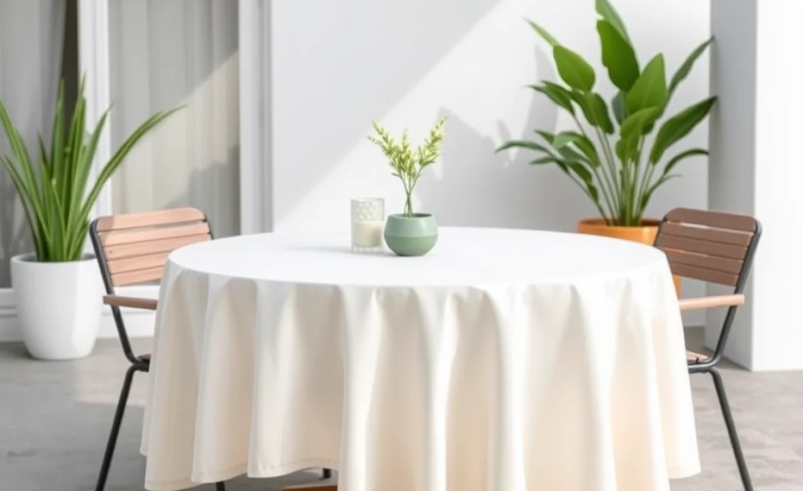 Different Materials for Round Outdoor Tablecloths